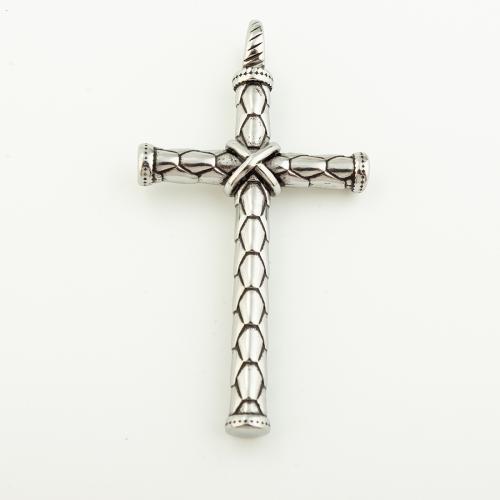 Nerezová ocel Cross Přívěsky, 304 Stainless Steel, Kříž, DIY, Původní barva, 65x35mm, Otvor:Cca 7mm, Prodáno By PC