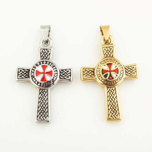 Nerezová ocel Cross Přívěsky, 304 Stainless Steel, Kříž, DIY & smalt, více barev na výběr, 43x27mm, Otvor:Cca 4mm, Prodáno By PC