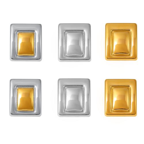 Stainless Steel Stud Earrings 304 Stainless Steel Rectangle plated fashion jewelry & for woman Sold By Pair