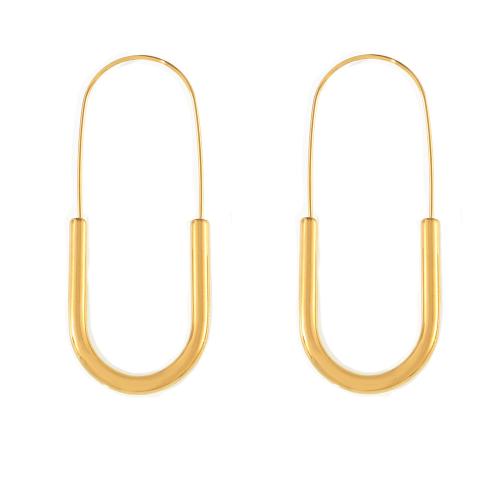 Titanium Steel  Earring Paper Clip plated fashion jewelry & for woman Sold By Pair