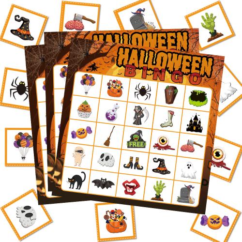 Papel con Adhesivo+Sticker, Diseño de Halloween, Vendido por Set