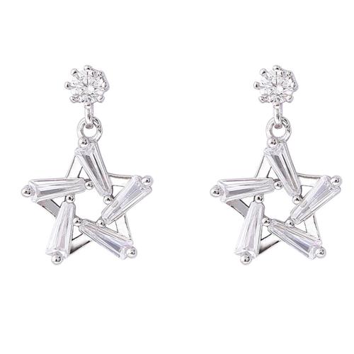 Boucles d'oreilles en laiton zircon cubique pavent, Placage, pavé de micro zircon & pour femme, plus de couleurs à choisir, 19x12mm, Vendu par paire