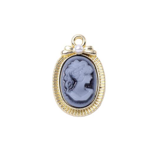 Zinc Alloy Pendants with Resin & Plastic Pearl plated DIY Sold By Bag