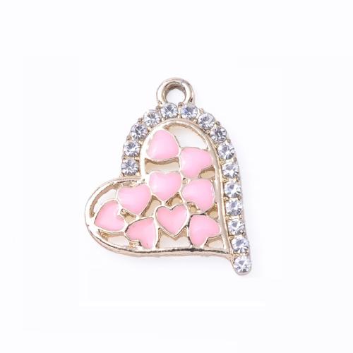 Zinc Alloy Rhinestone Pendants plated DIY & enamel & with rhinestone Sold By Bag