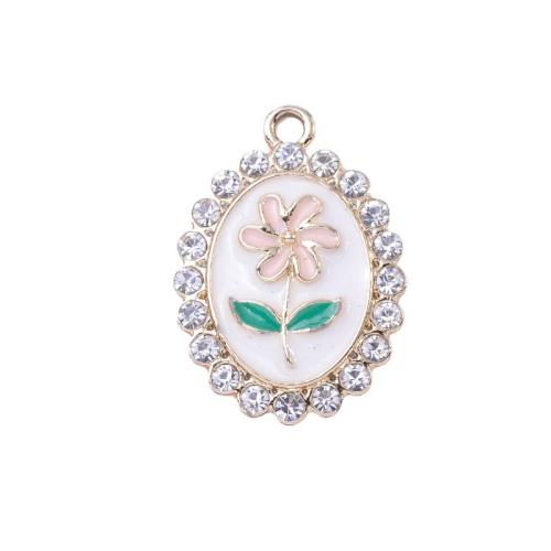 Zinc Alloy Rhinestone Pendants plated DIY & enamel & with rhinestone Sold By Bag