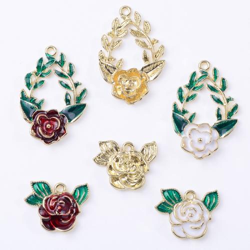 Tibetan Style Enamel Pendants, plated, DIY & different styles for choice, more colors for choice, 10PCs/Bag, Sold By Bag