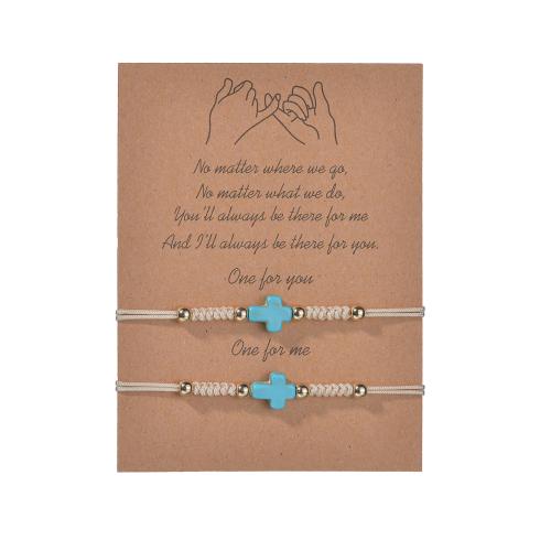 Quelques Bracelet à et Bangle, Acier inoxydable 304, avec turquoise & corde de cire, 2 pièces & unisexe & styles différents pour le choix & pavé de micro zircon, plus de couleurs à choisir, Vendu par fixé