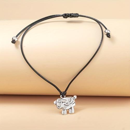 Zinc Alloy Bracelet with Wax Cord Unisex original color Length Approx 16 cm Sold By PC