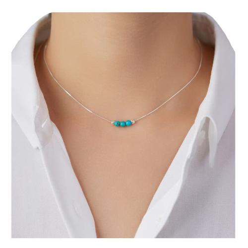 Collar de Acero Titanio, Partículas de acero, con Piedras preciosas & Cristal & Perlas plásticas, diferentes materiales para la opción & para mujer, más colores para la opción, longitud:aproximado 31-40 cm, Vendido por UD