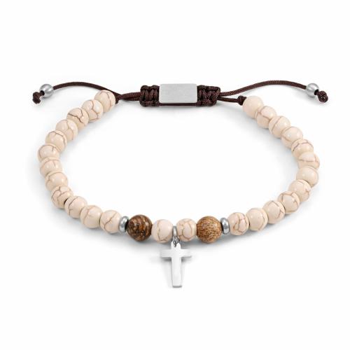 Bijoux bracelet en acier inoxydable, Acier inoxydable 304, avec cordon de polyester & pierre gemme, fait à la main, styles différents pour le choix & pour homme, plus de couleurs à choisir, Longueur:Environ 16 cm, Vendu par PC