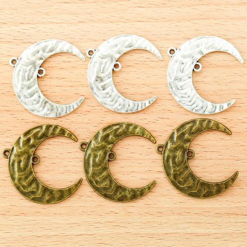 Tibetan Style Connector, Moon, plated, DIY & 1/1 loop, more colors for choice, 33x32mm, Sold By PC