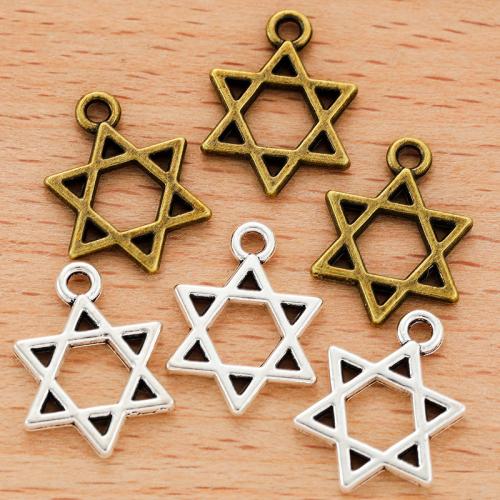 Tibetan Style Star Pendant, plated, DIY & hollow, more colors for choice, 17x13mm, Sold By PC