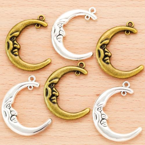 Tibetan Style Connector, Moon, plated, DIY & 1/1 loop, more colors for choice, 41x30mm, Sold By PC