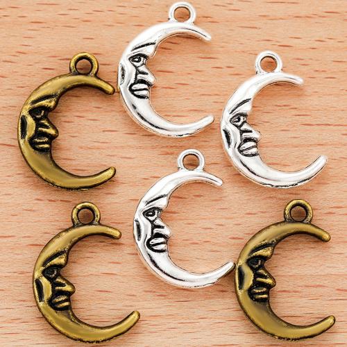 Zinc alliage Moon pendentifs, alliage de zinc, lune, Placage, DIY, plus de couleurs à choisir, 22x15mm, Vendu par PC