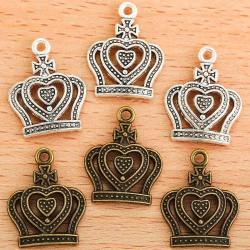 Tibetan Style Crown Pendants, plated, DIY, more colors for choice, 22x17mm, Sold By PC