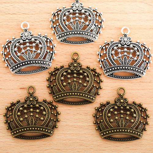 Tibetan Style Crown Pendants, plated, DIY, more colors for choice, 40x39mm, Sold By PC