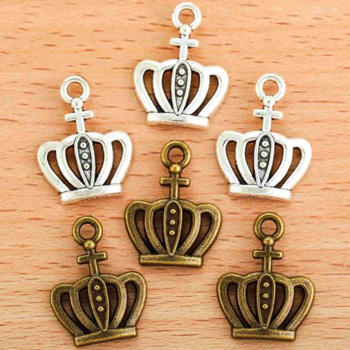 Tibetan Style Crown Pendants, plated, DIY, more colors for choice, 20x15mm, Sold By PC