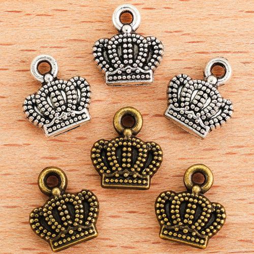 Tibetan Style Crown Pendants, plated, DIY, more colors for choice, 11x10mm, Sold By PC