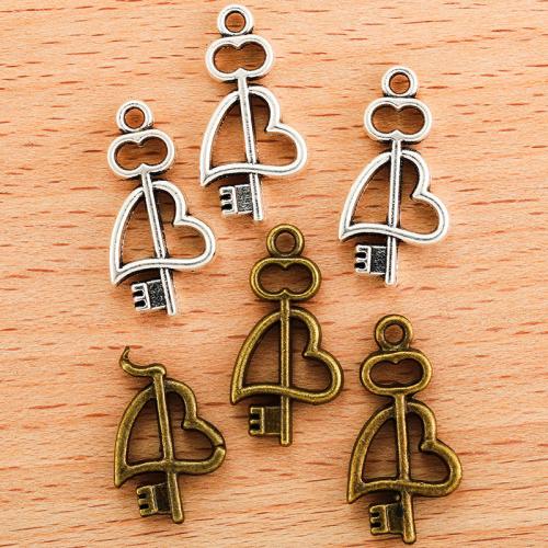 Tibetan Style Key Pendants, plated, DIY, more colors for choice, 24x12mm, Sold By PC