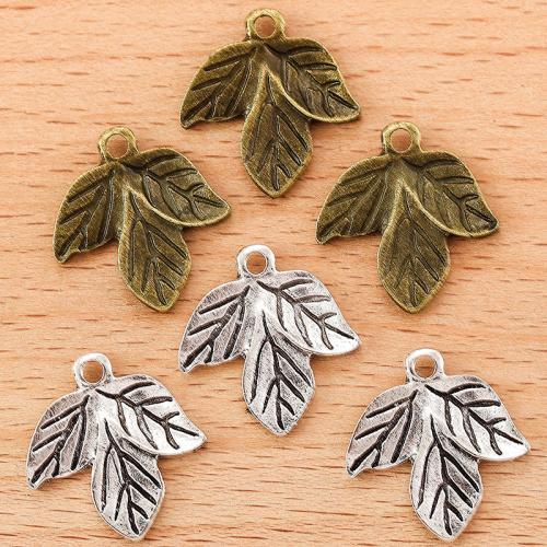 Tibetan Style Leaf Pendants, plated, DIY, more colors for choice, 20x20mm, Sold By PC