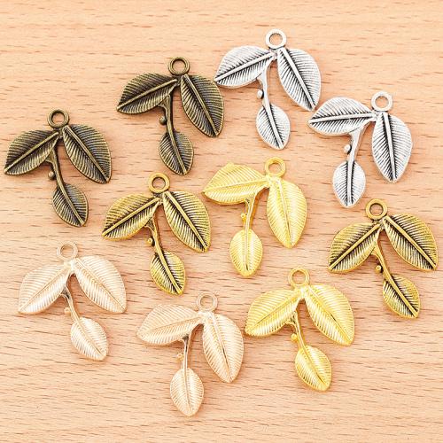 Tibetan Style Leaf Pendants, plated, DIY, more colors for choice, 27x23mm, Sold By PC