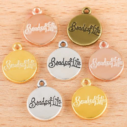 Zinc Alloy Pendants Round plated DIY Sold By PC