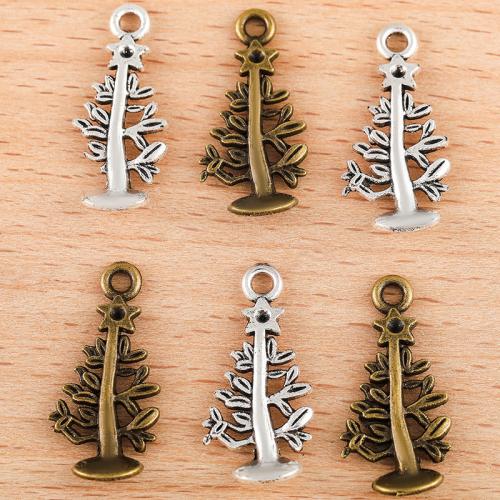 Pendentifs en alliage de zinc, arbre de noël, Placage, DIY, plus de couleurs à choisir, 24x12mm, Vendu par PC