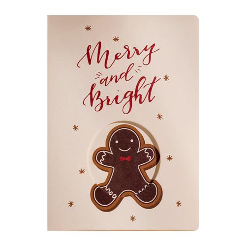 Paper Christmas Card with Kraft printing Sold By Set