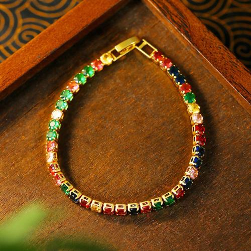 Tibetan Style Bracelet, gold color plated, vintage & micro pave cubic zirconia & for woman, Length:Approx 6-8 Inch, Sold By PC