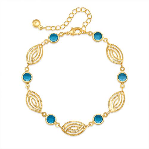 Brass Bracelet & Bangle, with 6cm extender chain, fashion jewelry & for woman & with rhinestone, Length:Approx 18 cm, Sold By PC