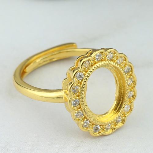 Brass Bezel Ring Base, DIY & different styles for choice & micro pave cubic zirconia, Sold By PC