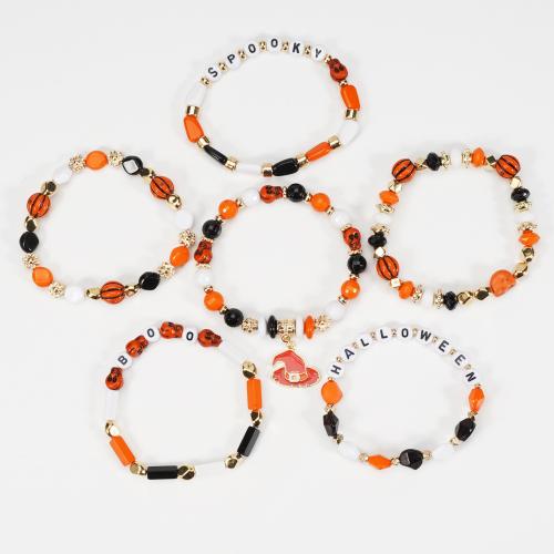 Pulsera de Halloween , Cristal, con Arcilla polimero & aleación de zinc, Joyería & diferentes estilos para la opción & para mujer, Vendido por Set