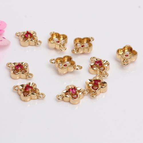 Cubic Zirconia Micro Pave Latão Connector, cobre, DIY & micro pavimento em zircônia cúbica, Mais cores pare escolha, 9.20x14mm, Aprox 5PCs/Bag, vendido por Bag