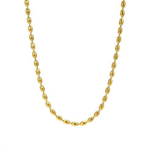 Stainless Steel Jewelry Necklace 304 Stainless Steel 18K gold plated fashion jewelry & for woman golden Length Approx 36-41 cm Sold By PC