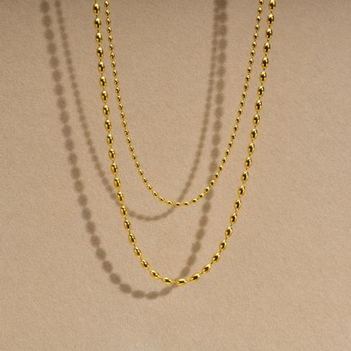 Stainless Steel Jewelry Necklace 304 Stainless Steel 18K gold plated  & for woman golden Sold By PC