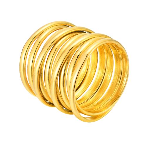 Edelstahl Ringe, 304 Edelstahl, Modeschmuck & verschiedene Größen vorhanden & für Frau, goldfarben, verkauft von PC