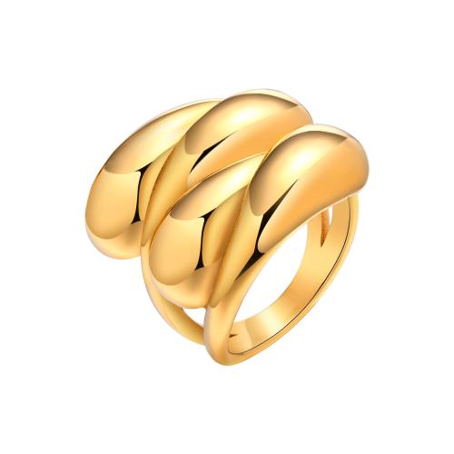 Edelstahl Ringe, 304 Edelstahl, Modeschmuck & verschiedene Größen vorhanden & für Frau, goldfarben, verkauft von PC