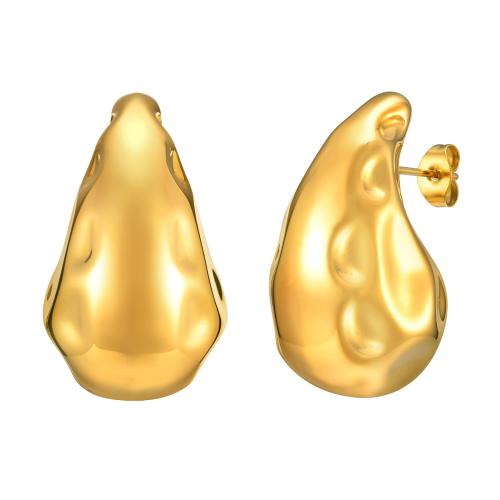 Edelstahl Ohrringe, 304 Edelstahl, 18K vergoldet, Modeschmuck & für Frau, goldfarben, 31.50x18.50mm, verkauft von Paar