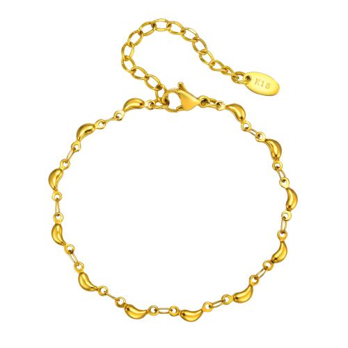 Stainless Steel Jewelry Bracelet 304 Stainless Steel with 5cm extender chain 18K gold plated fashion jewelry & for woman golden Length Approx 16 cm Sold By PC