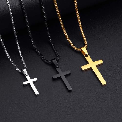 Stainless Steel Jewelry Necklace 304 Stainless Steel Cross fashion jewelry & for man Length Approx 45 cm Approx 60 cm Sold By PC