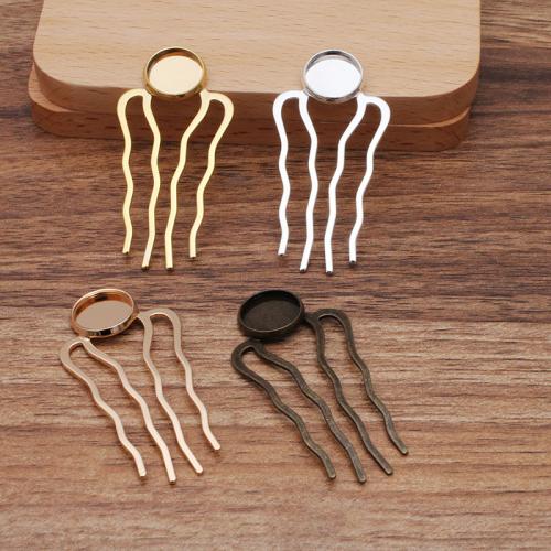 Iron Decorative Hair Comb Finding, with Brass, DIY, more colors for choice, 25x51mm, 10PCs/Bag, Sold By Bag