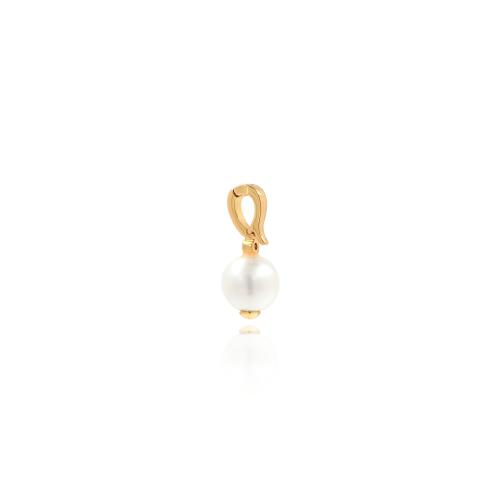 Brass Jewelry Pendants, with Plastic Pearl, gold color plated, DIY, nickel, lead & cadmium free, 19.20x8.50x8.50mm, Sold By PC