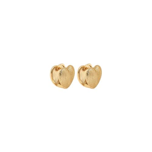 Brass Huggie Hoop Earring Heart gold color plated fashion jewelry & for woman nickel lead & cadmium free Sold By Pair