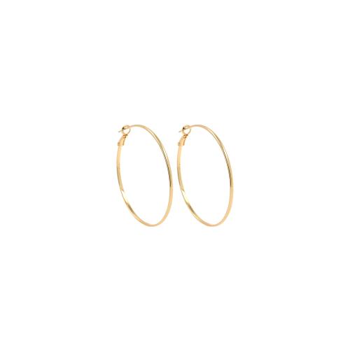 Brass Hoop Earring, Donut, gold color plated, fashion jewelry & for woman, nickel, lead & cadmium free, 52mm, Sold By Pair