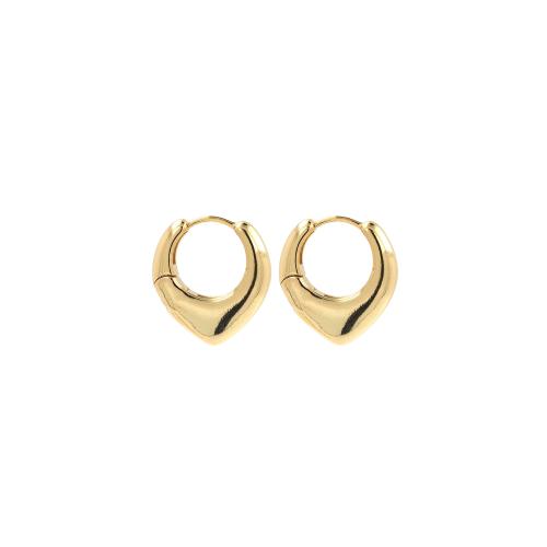 Boucle d'oreille Creole cerceau laiton, Placage de couleur d'or, bijoux de mode & pour femme, protéger l'environnement, sans nickel, plomb et cadmium, 19.50x21.50x4mm, Vendu par paire