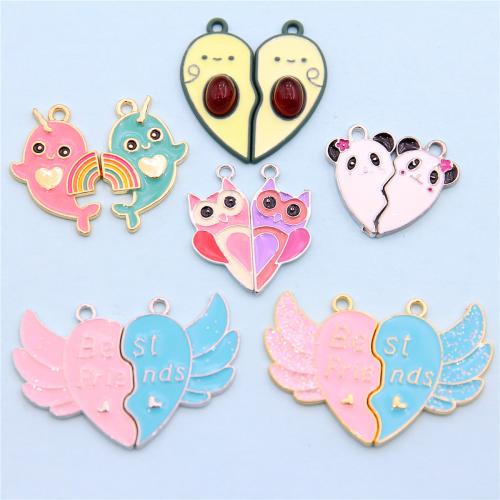 Zinc Alloy Enamel Pendants with Magnet Heart plated & DIY nickel lead & cadmium free Approx Sold By Bag