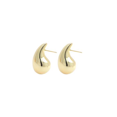 Brass Stud Earring Teardrop gold color plated fashion jewelry & for woman nickel lead & cadmium free Sold By Pair