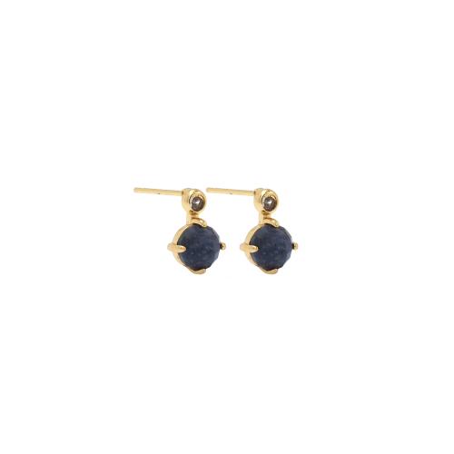 Brass Stud Earring with Gemstone gold color plated fashion jewelry & for woman nickel lead & cadmium free Sold By Pair