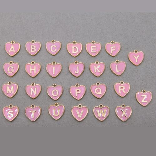 Zinc Alloy Enamel Pendants Heart gold color plated DIY nickel lead & cadmium free Sold By Bag