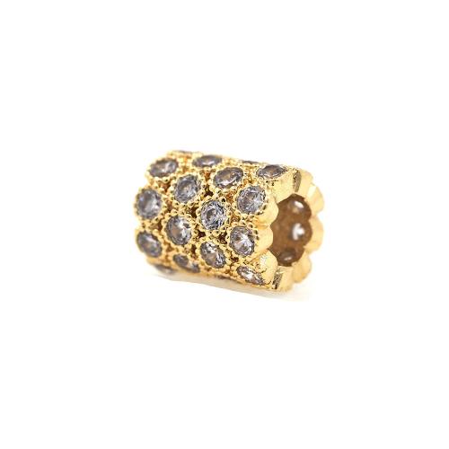 Brass Spacer Beads plated DIY & micro pave cubic zirconia nickel lead & cadmium free Approx 4mm Sold By PC